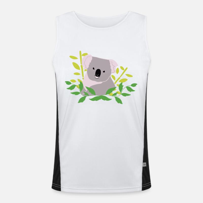 Koala-Rose Funktionelles Kontrast-Tank Top für Männer 