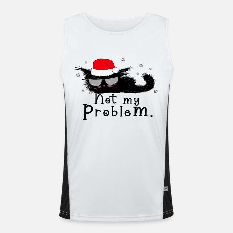 Not My Problem. - Men's Functional Contrast Tank Top  - white/black