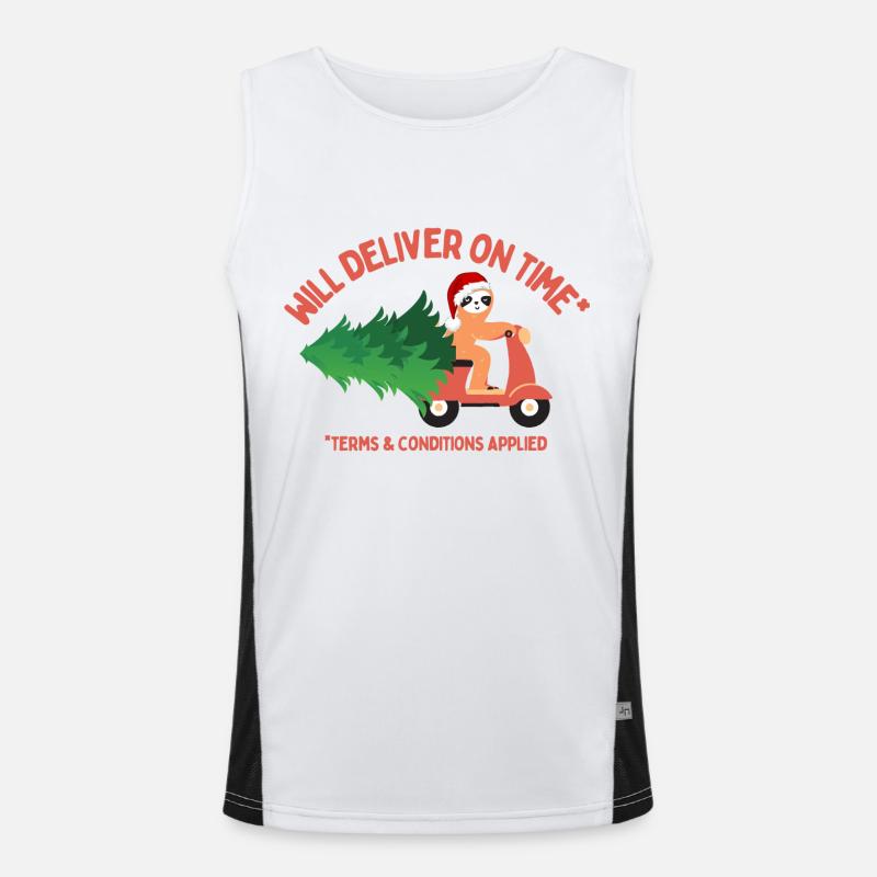 Faultier wird Weihnachtsbaum pünktlich liefern Funktionelles Kontrast-Tank Top für Männer 