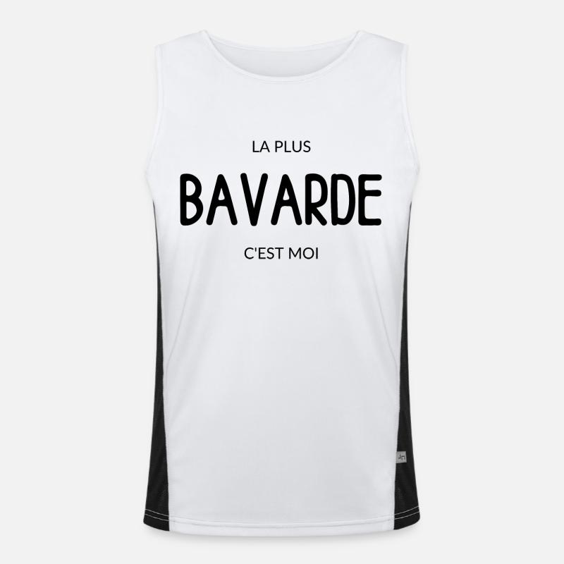 la plus bavarde c'est moi - Moto - idée cadeau Débardeur respirant contrasté Homme 