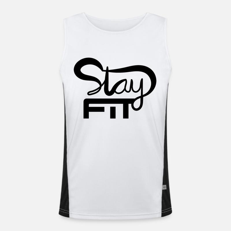 RESTEZ EN FORME ÉCRIT À LA MAIN Débardeur respirant contrasté Homme 