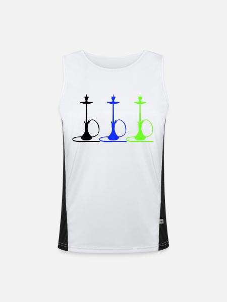 Hookah - Men's Functional Contrast Tank Top - white/black