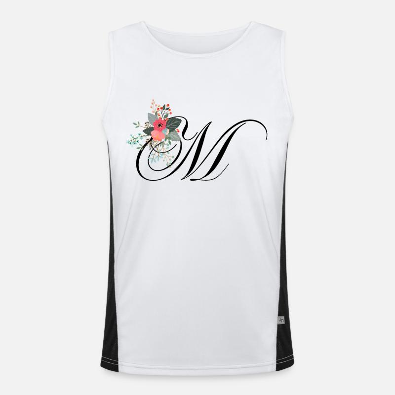 Buchstabe m blumig Funktionelles Kontrast-Tank Top für Männer 