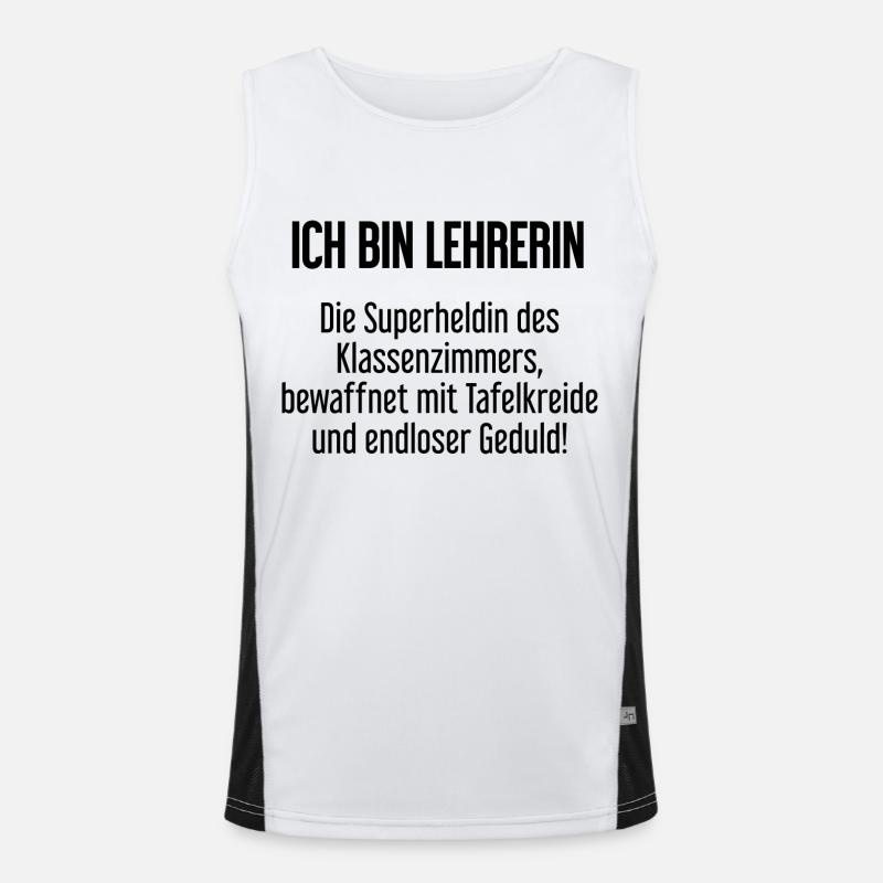 Lehrerin - Die Superheldin des Klassenzimmers! Funktionelles Kontrast-Tank Top für Männer 