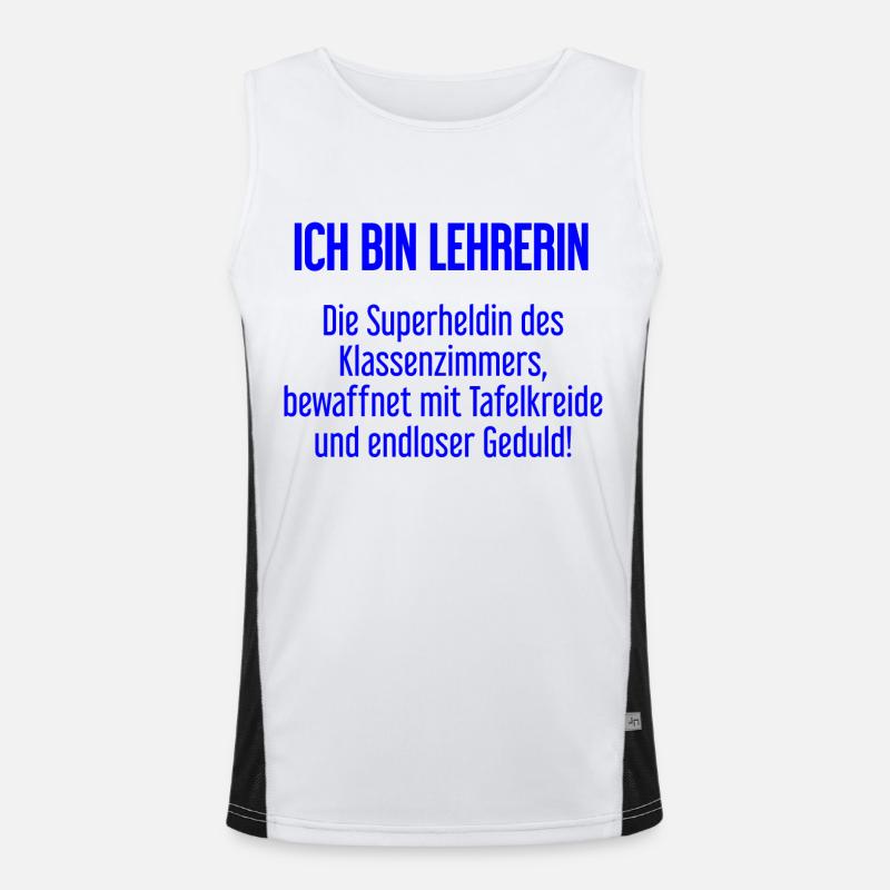 Lehrerin - Die Superheldin des Klassenzimmers! Funktionelles Kontrast-Tank Top für Männer 