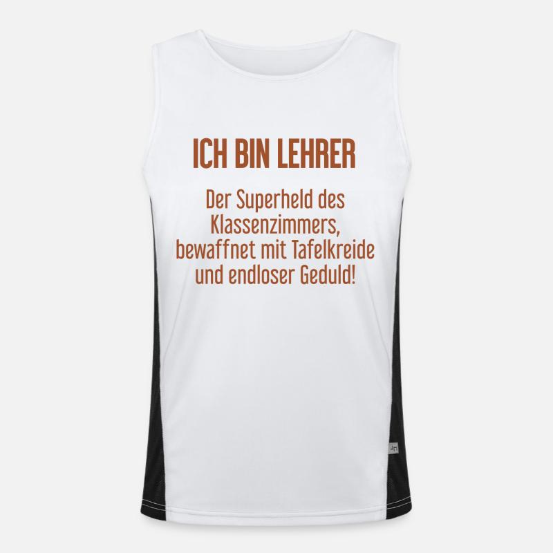 Lehrer - Der Superheld des Klassenzimmers! Funktionelles Kontrast-Tank Top für Männer 