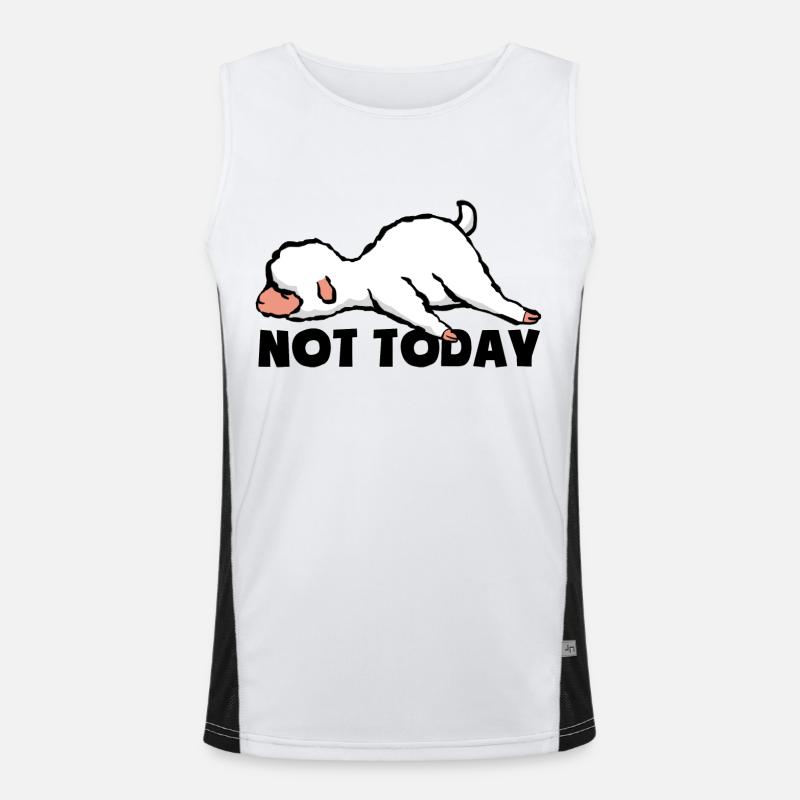 Not today - Tired and lazy - Lamb - Sheep Men's Functional Contrast Tank Top 