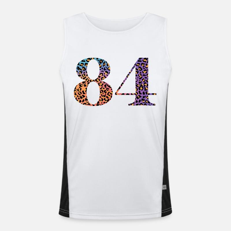 84th Birthday Leopard Men's Functional Contrast Tank Top 
