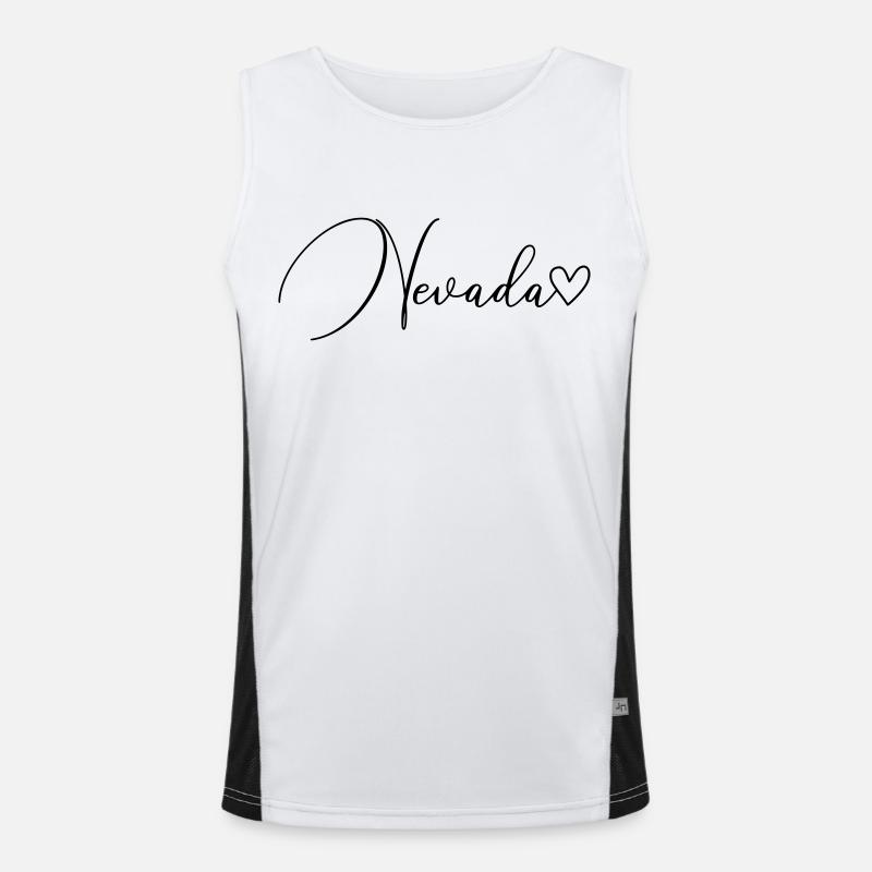 Nevada Scripture - Men's Functional Contrast Tank Top  - white/black