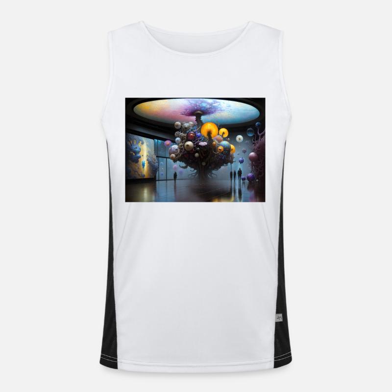 Journey in Actarus #21 - Men's Functional Contrast Tank Top  - white/black