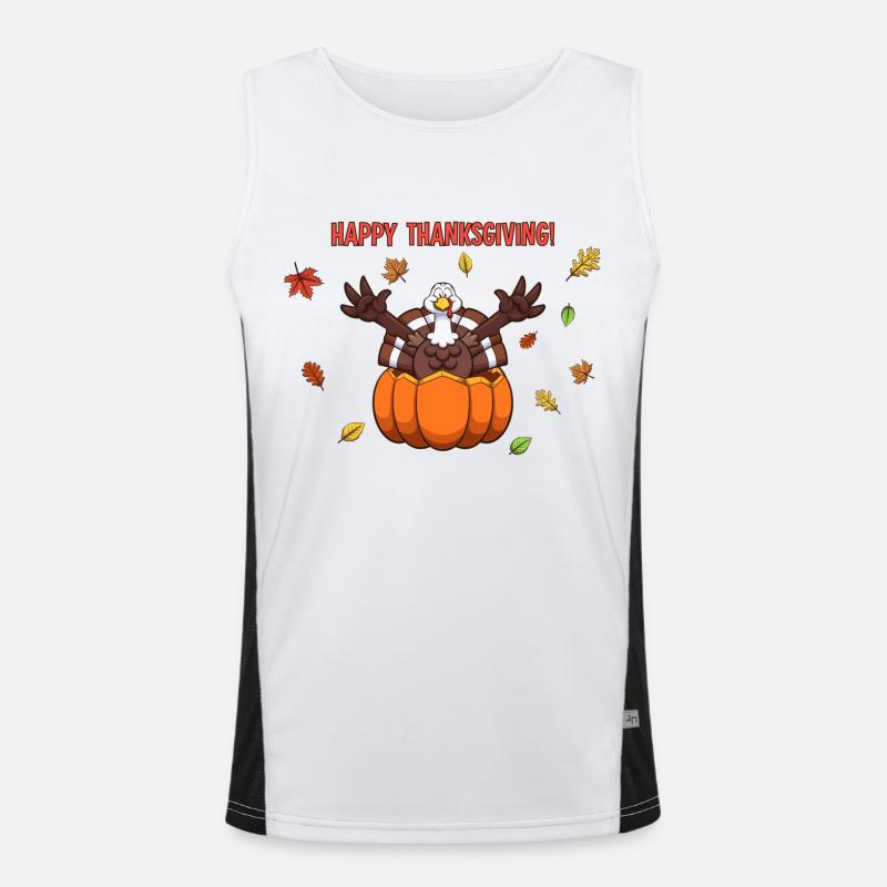 Happy Thanksgiving Men's Functional Contrast Tank Top 