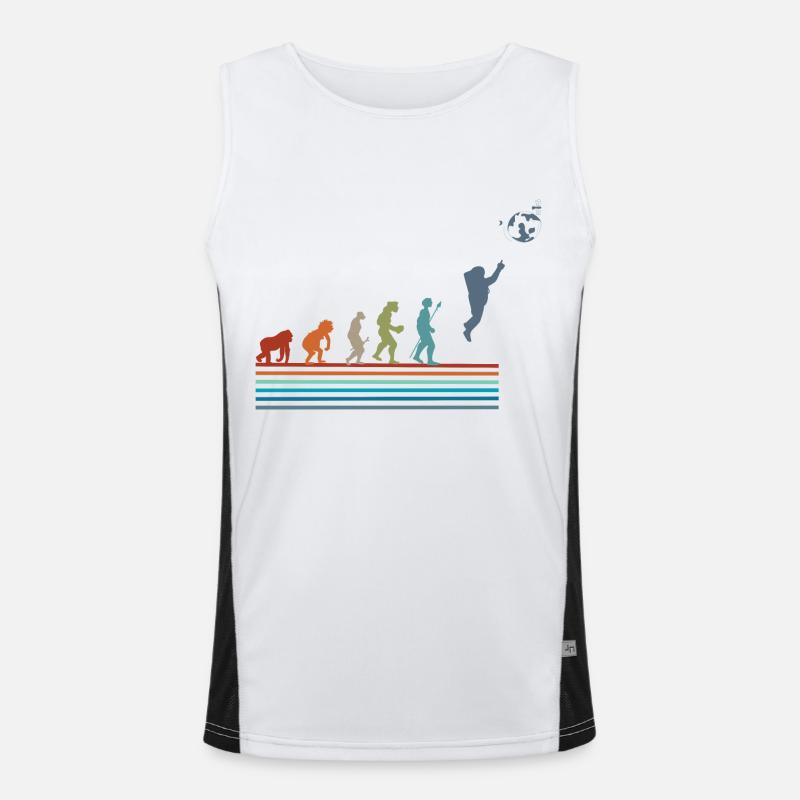 Vintage Retro Evolution Astronaut Funktionelles Kontrast-Tank Top für Männer 