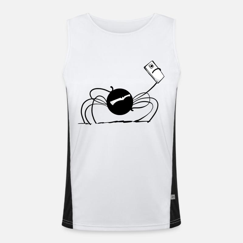 Beth the Spider - The Selfie - Men's Functional Contrast Tank Top - white/black