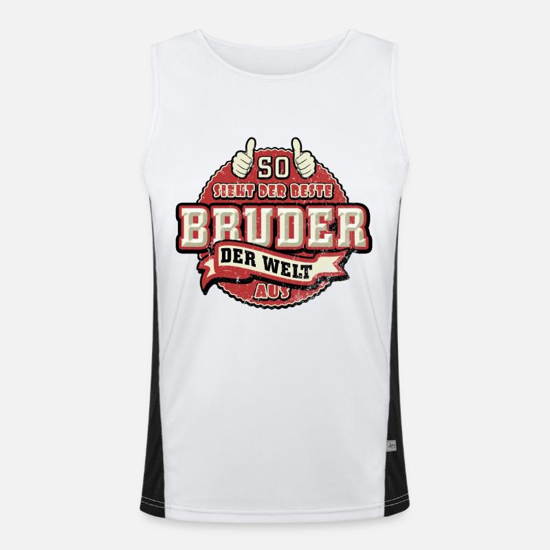 So sieht der beste Bruder der Welt aus Funktionelles Kontrast-Tank Top für Männer 