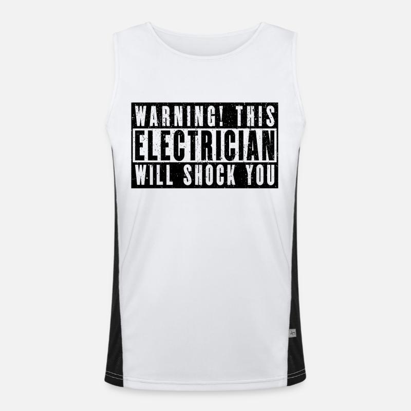 Warnung! Dieser Elektriker wird Sie schocken Funktionelles Kontrast-Tank Top für Männer 