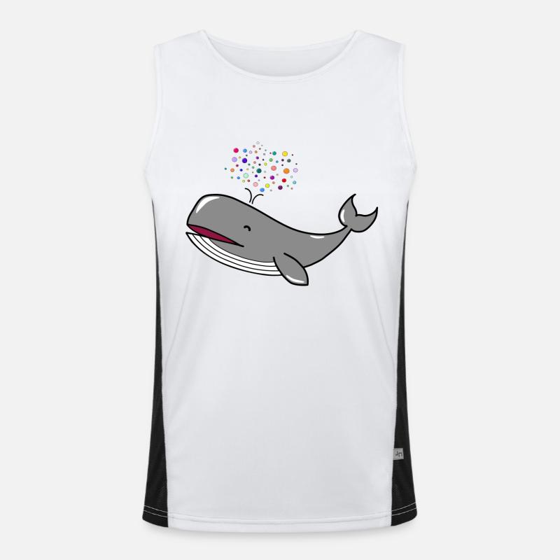 Baleine heureuse Bulle Baleine heureuse Baleine heureuse Débardeur respirant contrasté Homme 