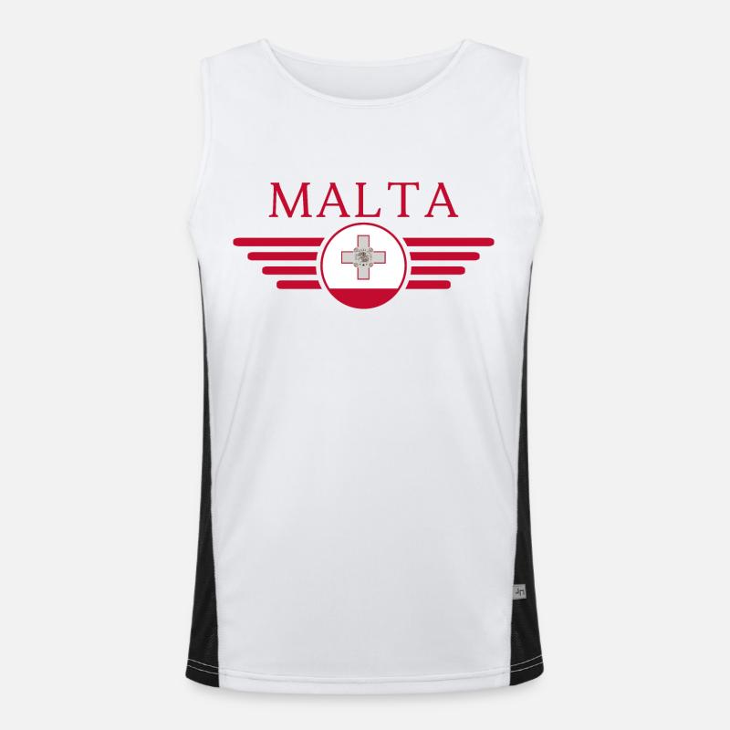 I Love Malta, Elegance Style Design T-Shirt Men's Functional Contrast Tank Top 