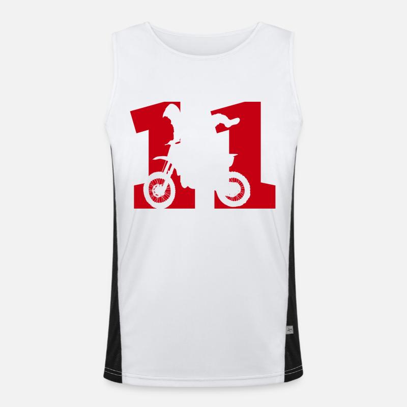 Moto 11 Biker Funktionelles Kontrast-Tank Top für Männer 