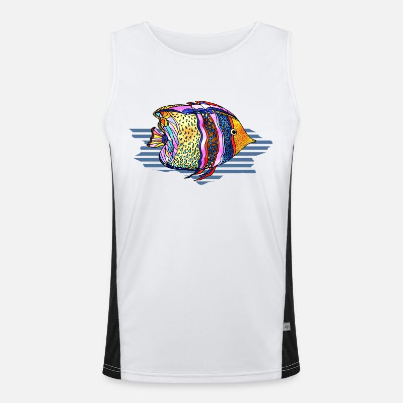 Fisch Funktionelles Kontrast-Tank Top für Männer 