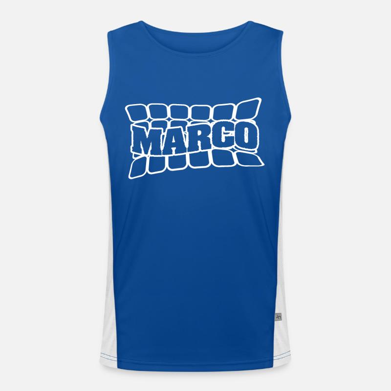 Marco als Name Funktionelles Kontrast-Tank Top für Männer 