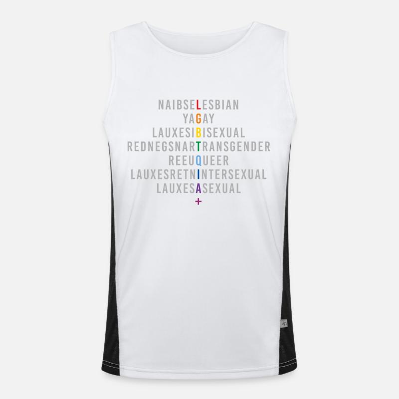Reflet du drapeau arc-en-ciel LGBTQIA+ Débardeur respirant contrasté Homme 