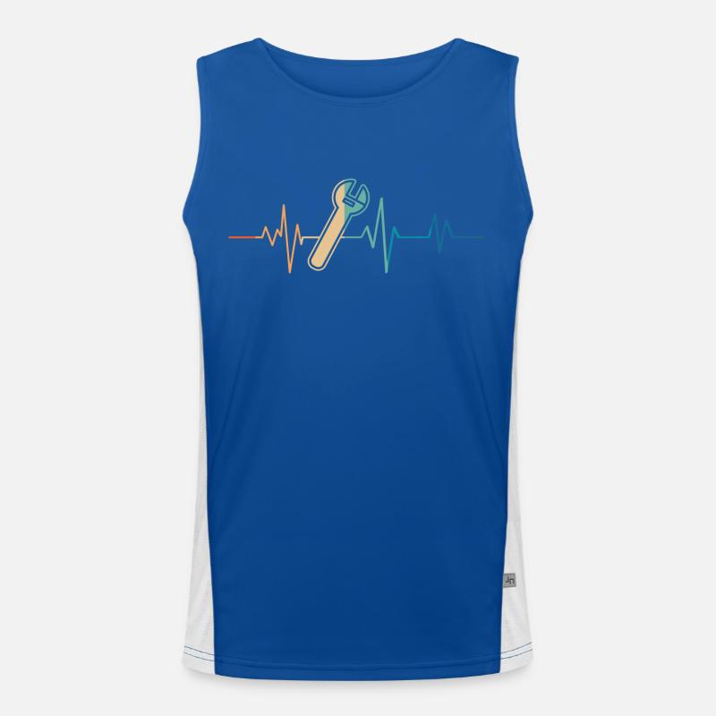 Battement de coeur rétro clé à molette Débardeur respirant contrasté Homme 