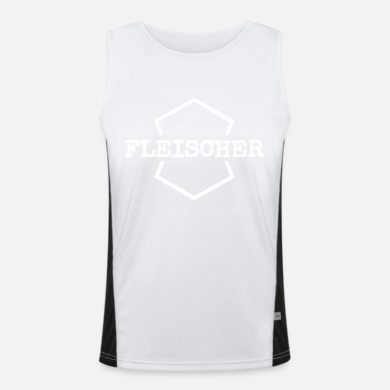 Butcher as work - Men's Functional Contrast Tank Top  - white/black