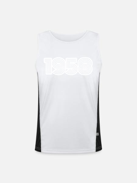 1958 - Men's Functional Contrast Tank Top  - white/black