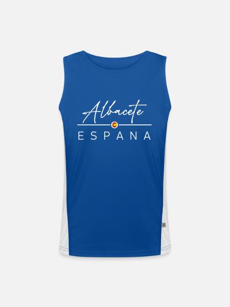 Espagne - Albacete - Espagne - España - Débardeur respirant contrasté Homme  - bleu/blanc - Devant