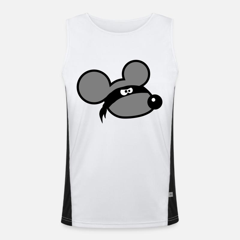 Maus Böse Räuber Ninja Überfall Dieb Tuch Augen Funktionelles Kontrast-Tank Top für Männer 