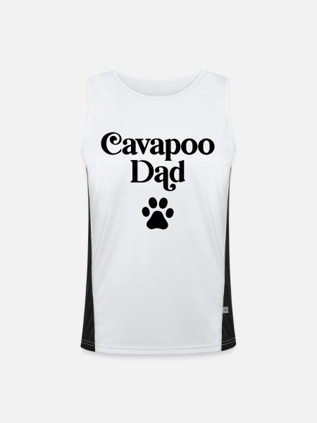 Papa Cavapoo - Débardeur respirant contrasté Homme  - blanc/noir - Devant