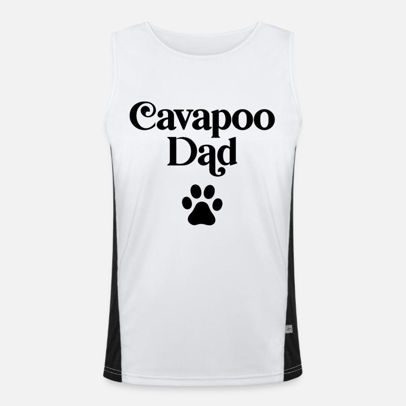 Cavapoo Dad - Men's Functional Contrast Tank Top  - white/black