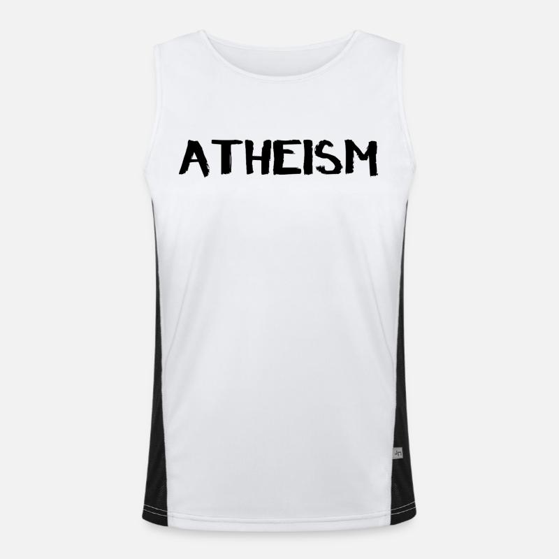 ATHEISM – Modern Brush Lettering Men's Functional Contrast Tank Top 