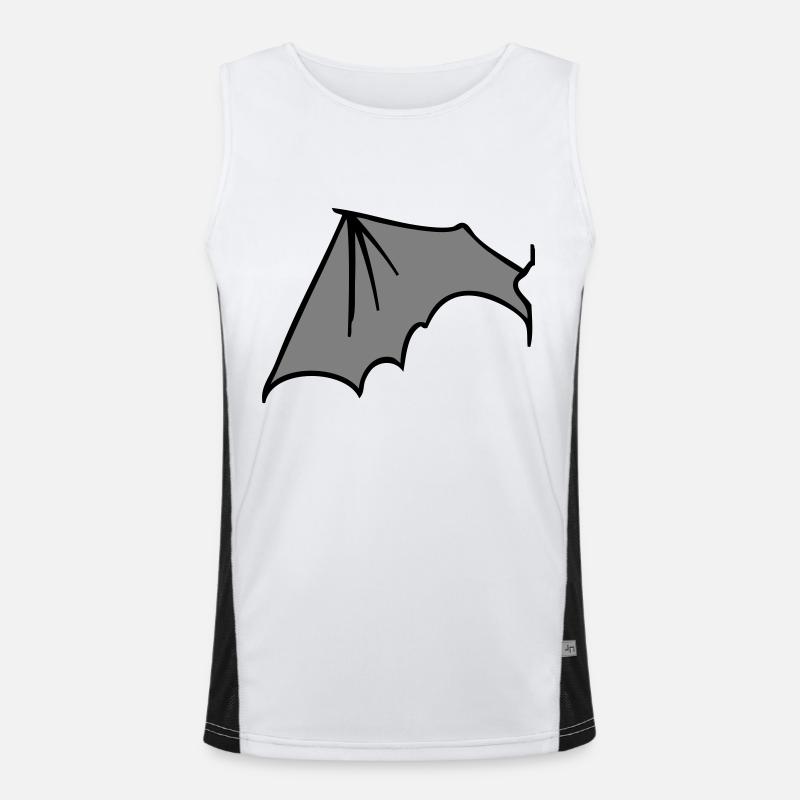batwing_left_grey - Men's Functional Contrast Tank Top  - white/black
