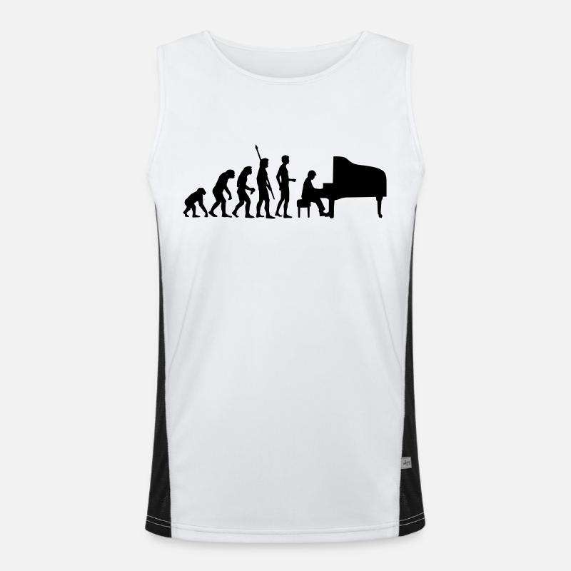 evolution_pianist - Men's Functional Contrast Tank Top  - white/black