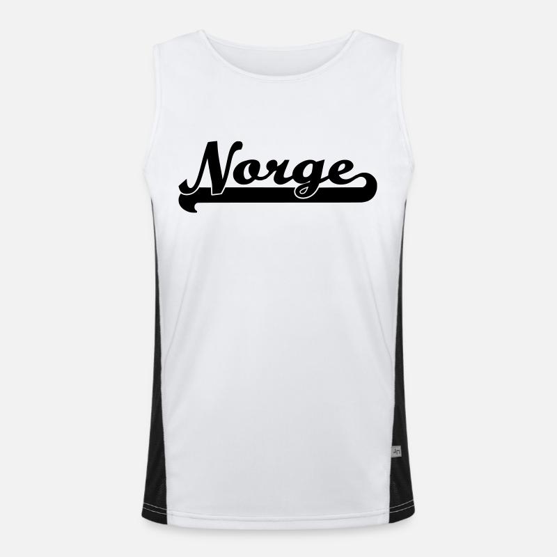 norge font - Men's Functional Contrast Tank Top  - white/black