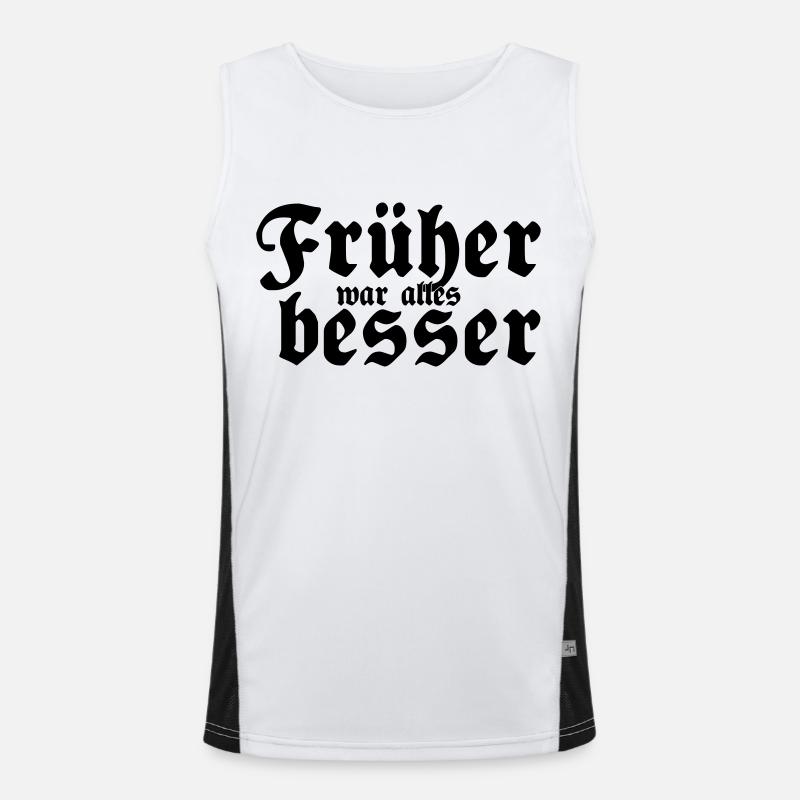 Everything was better - Men's Functional Contrast Tank Top  - white/black