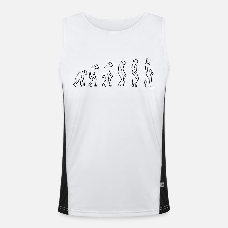 the evolution - Men's Functional Contrast Tank Top  - white/black