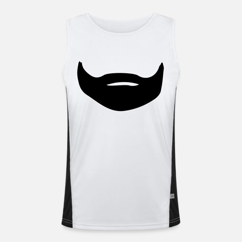 vollbart - Men's Functional Contrast Tank Top  - white/black