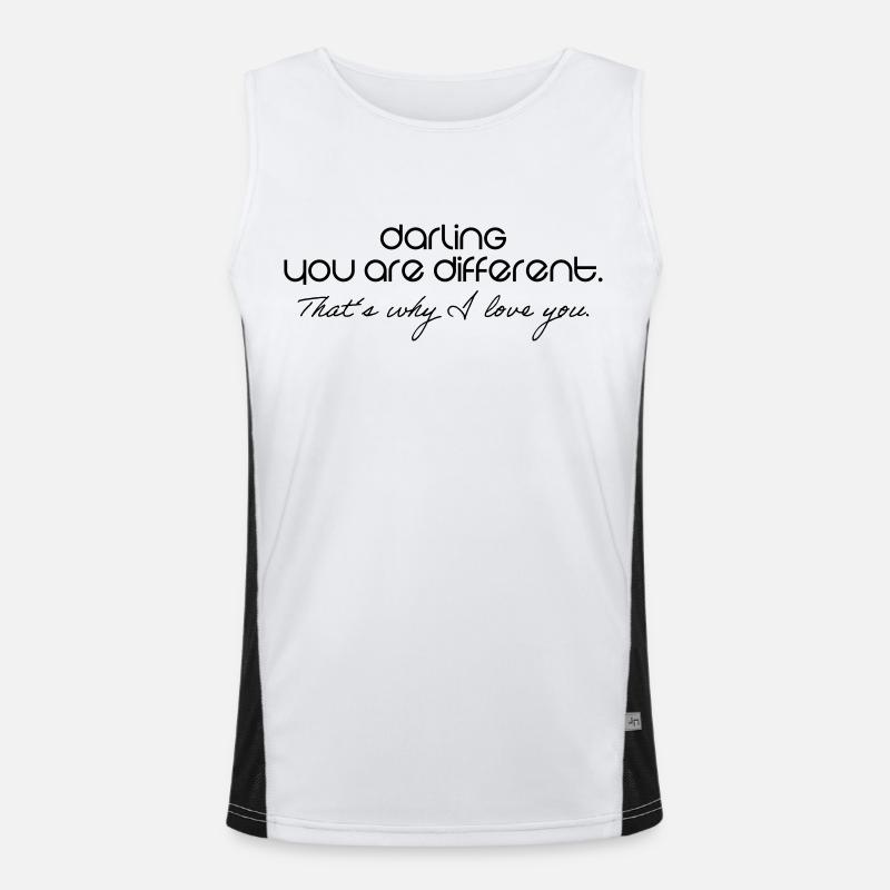 romantisk - Funktionel kontrast tanktop til herrer - hvid/sort