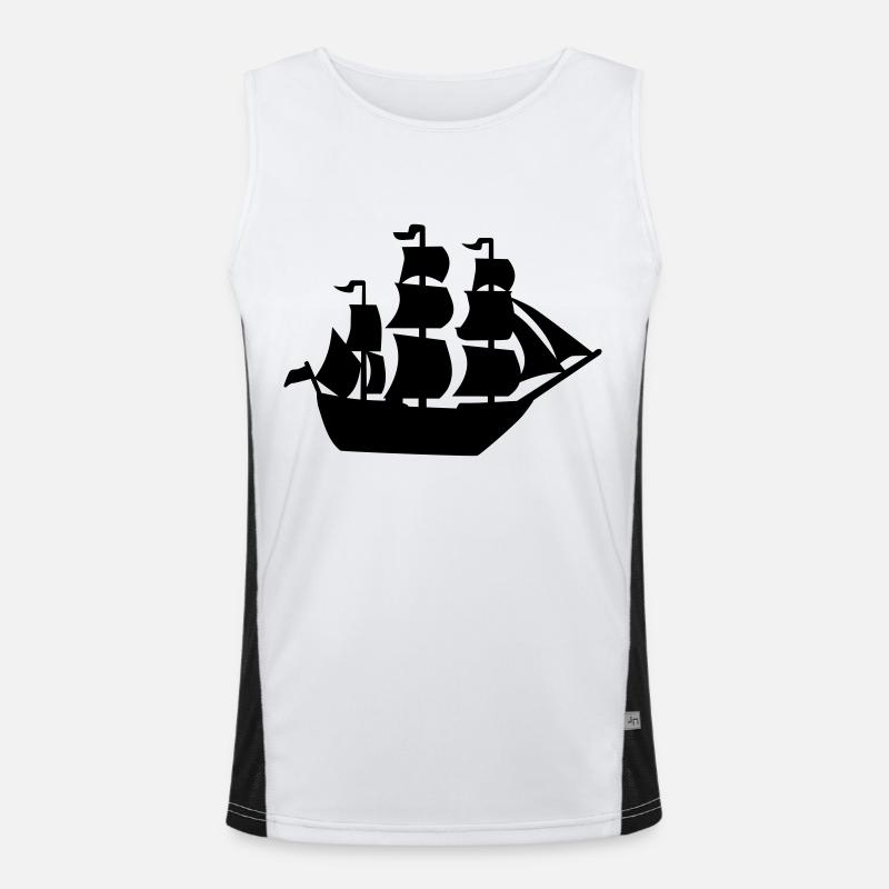 Sailing boat Men's Functional Contrast Tank Top 