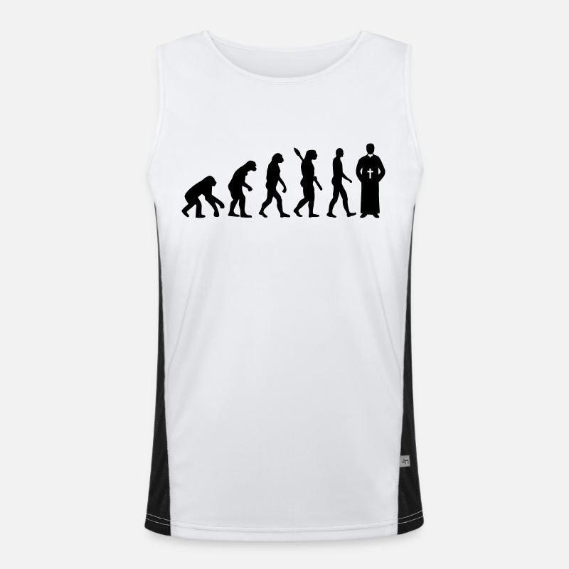 Evolution Priest - Men's Functional Contrast Tank Top  - white/black