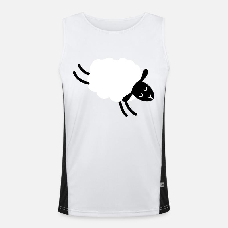 Jumping Sheep Funktionelles Kontrast-Tank Top für Männer 