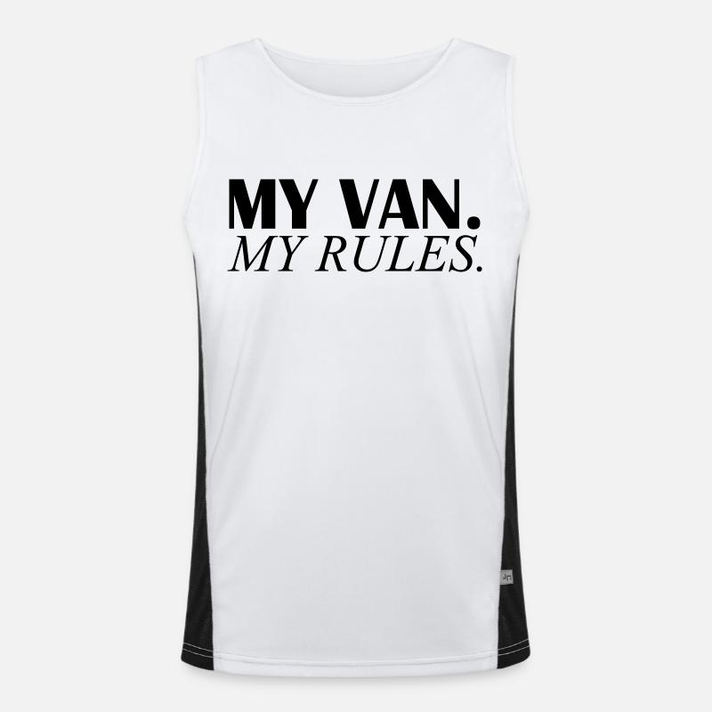 my van my rules - Men's Functional Contrast Tank Top  - white/black