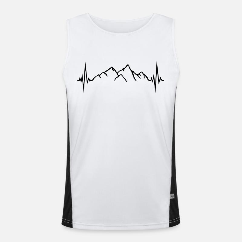 frequency pulse heartbeat mountains mountains excursion wan Men's Functional Contrast Tank Top 