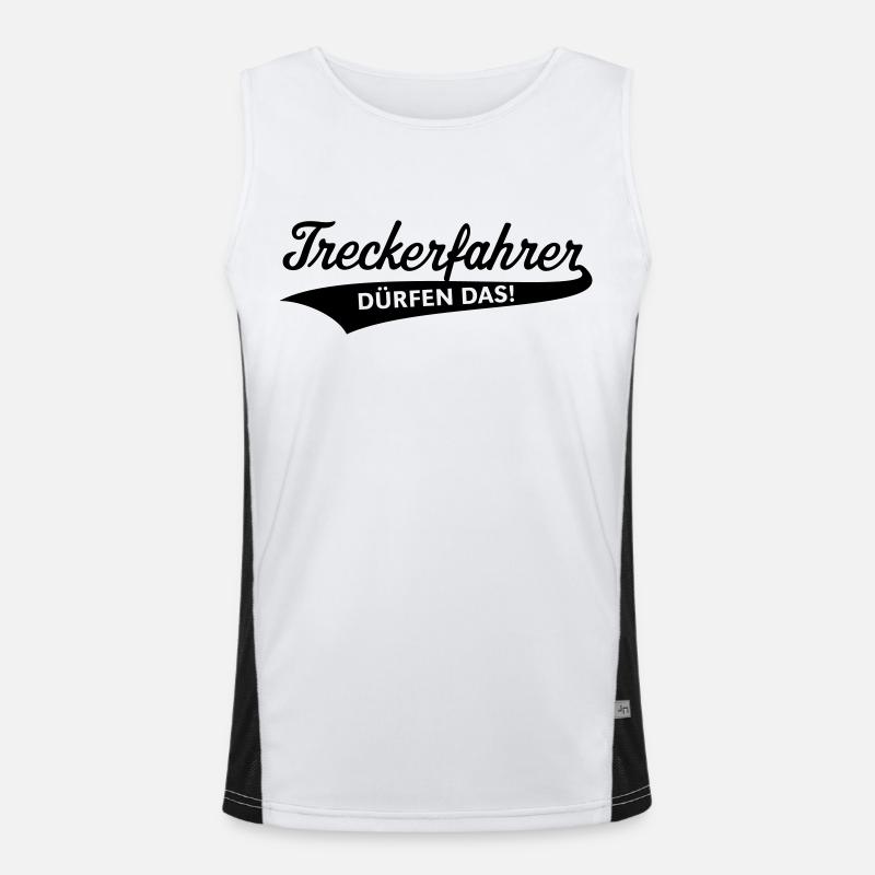 Treckerfahrer Dürfen Das! (Trecker Traktor, V4, B) Funktionelles Kontrast-Tank Top für Männer 