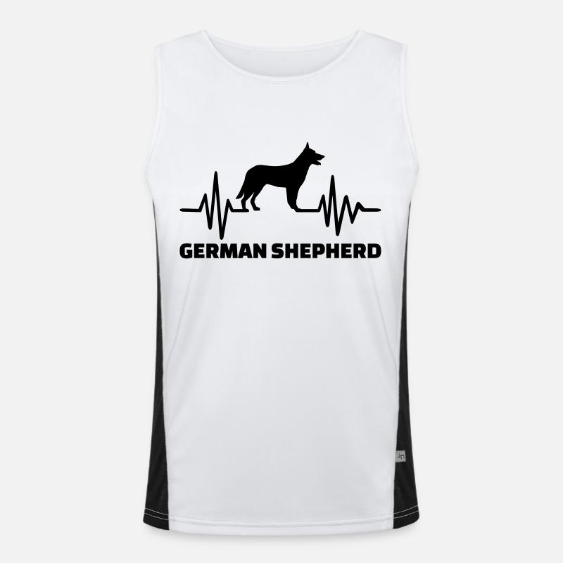 German Shepherd - Men's Functional Contrast Tank Top  - white/black