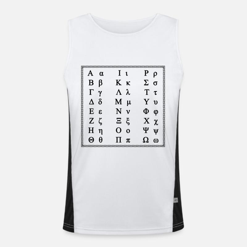Griechische Alphabet Design schwarz Geschenkidee Funktionelles Kontrast-Tank Top für Männer 
