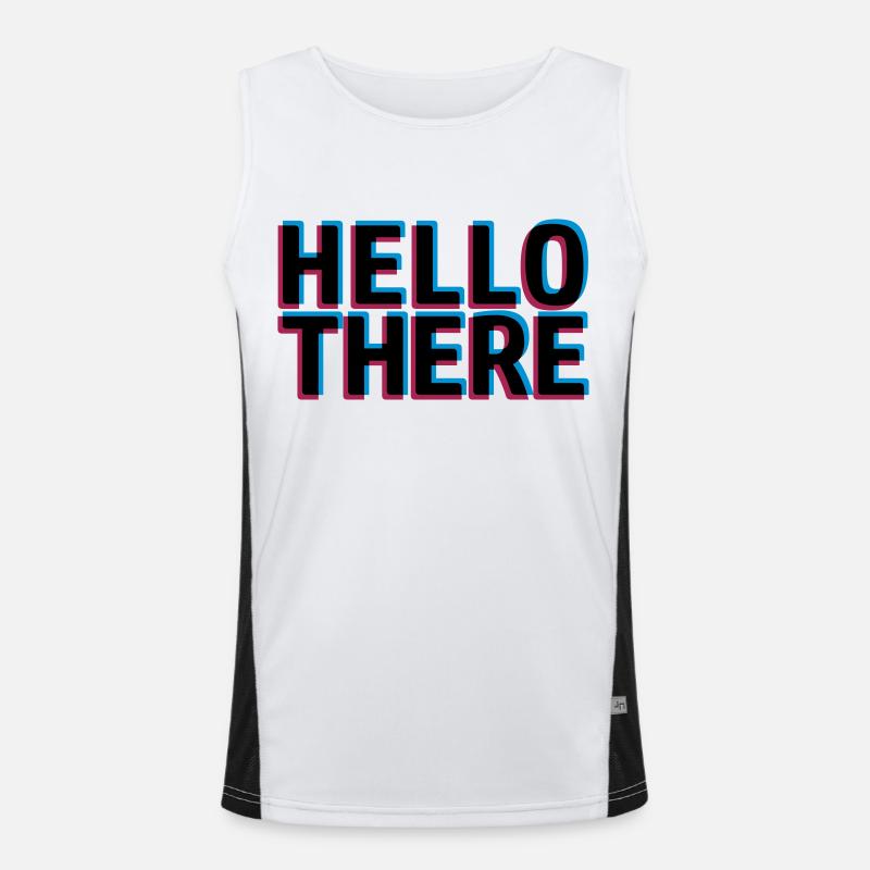 3D Effekt Hello Funktionelles Kontrast-Tank Top für Männer 