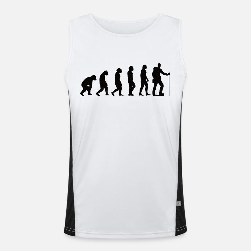 Wandern Evolution Bergsteigen Wanderung Berge Funktionelles Kontrast-Tank Top für Männer 